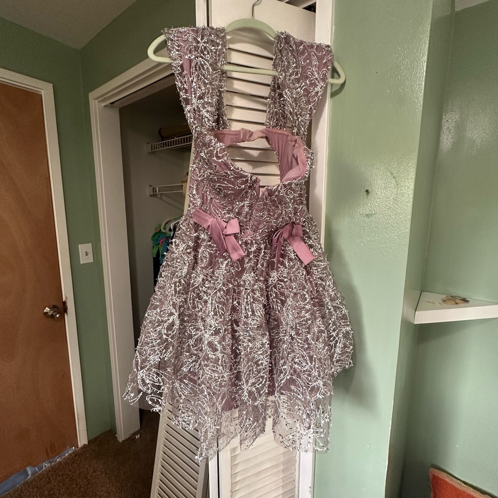 Lilac silver for love and lemons mini corset dress for fun or festival